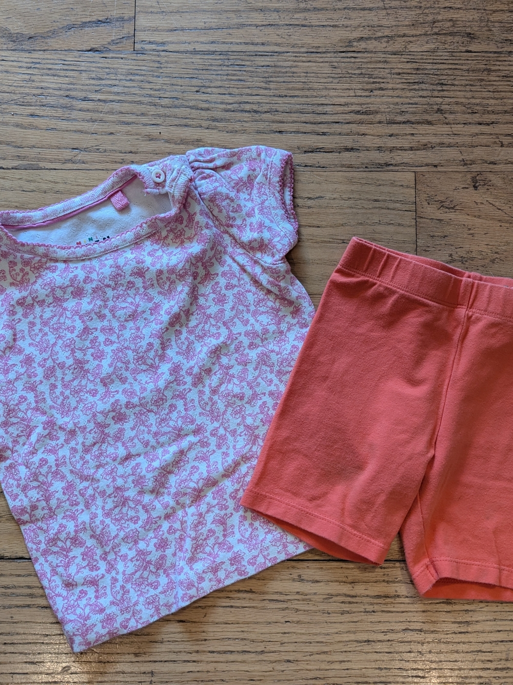 Boden Pink Floral Tee with Coral Shorts - Girls Matching Set